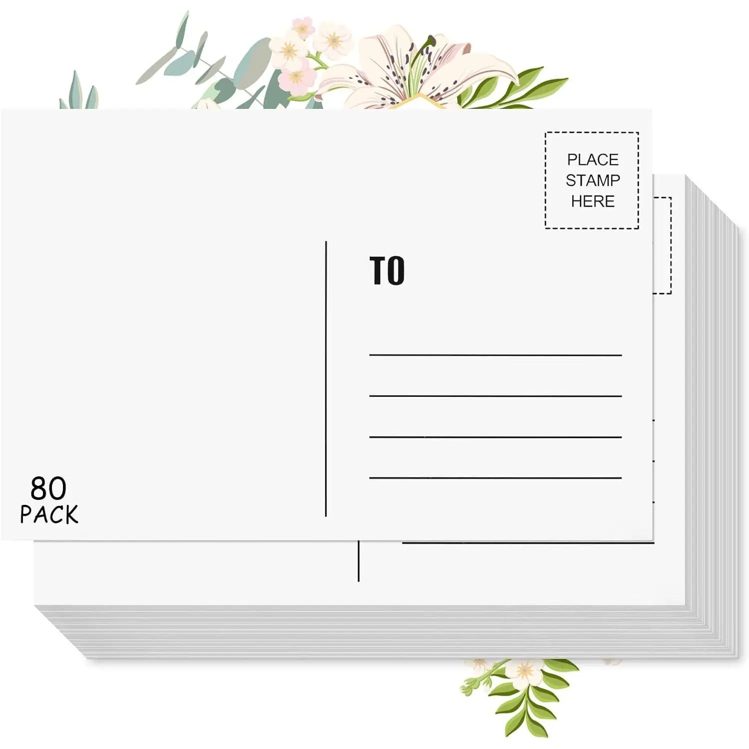 Blank Postcards for Mailing, 80 count 300 GSM White 4" x 6" Cardstock | Mailable Printable Postcards Bulk for Birthday, Thank You, Business Postcards