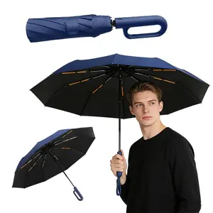 Automatic Folding Umbrella - Portable with Loop Buckle, Windproof & Waterproof | UPF50+ Sun Protection for Men & Women, Compact Travel