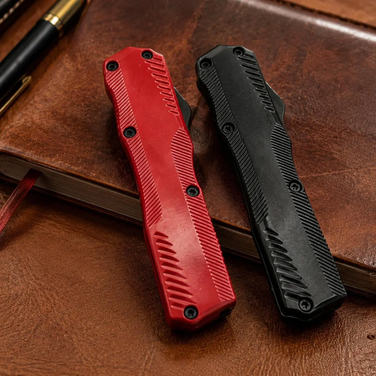 H9000-Series EDC Folding Knife - Textured Non-Slip Ribbed Handle, Smooth 1-Handed Opening, Suitable for Camping & Everyday Sports & Outdoor Use