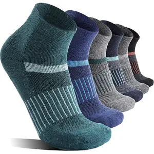 6 Pairs  Wool Ankle Running Hiking Socks Compression Support Breathable Thick Cushion No Show Socks for Women Men