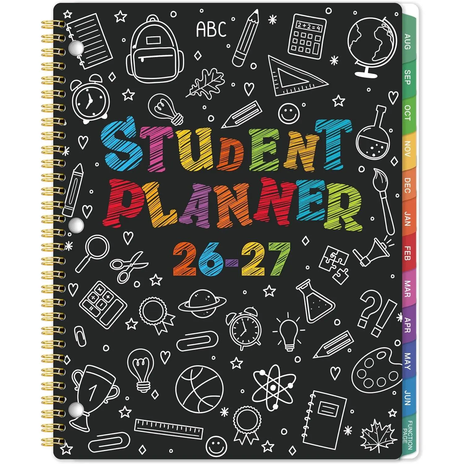Student Planner 2026-2027 - School Planner 2026-2027 | 9" × 11", Student Lesson Book with 368 Stickers, Monthly Tabs, 3-Hole Punched,  for Academic Year