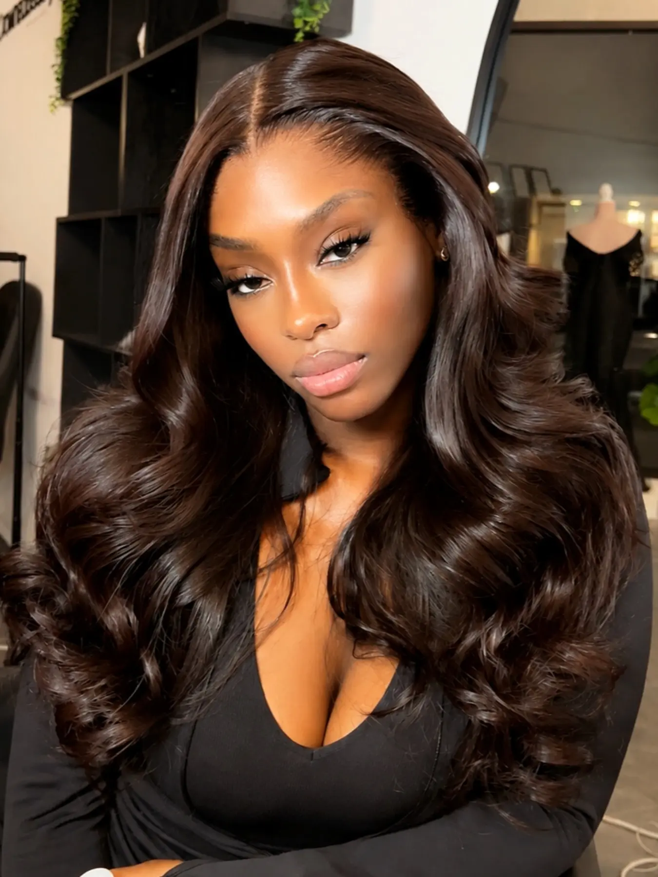 26 Inch Long Wavy Lace Front Wigs for Women, Gorgeous Fluffy Wigs, Synthetic Wigs for Party, Daily Use, Deep Wavy Wigs, Synthetic Fiber Wig