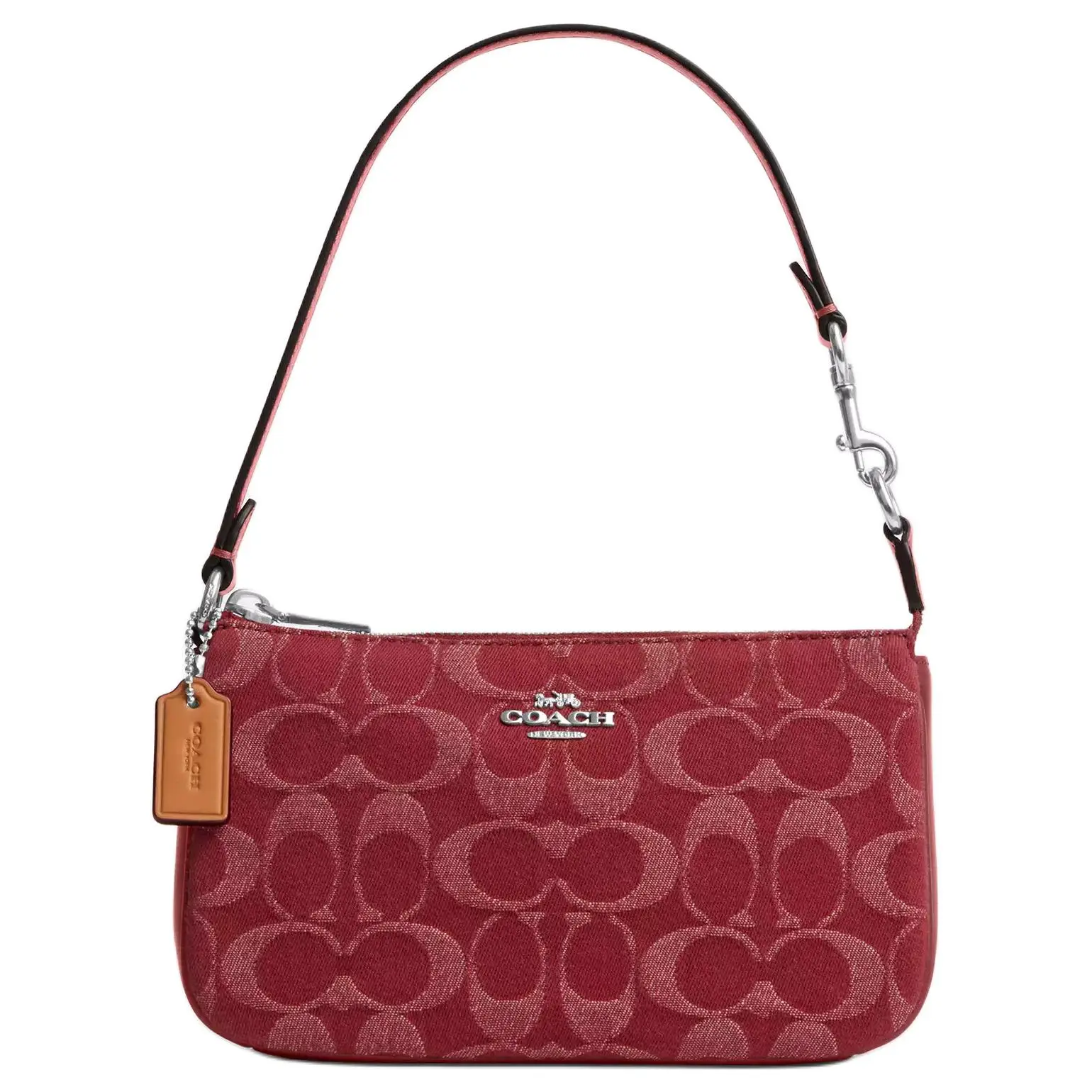 Coach Nolita 19 Small Crossbody Bag for Women, Signature Canvas and Leather, Red
