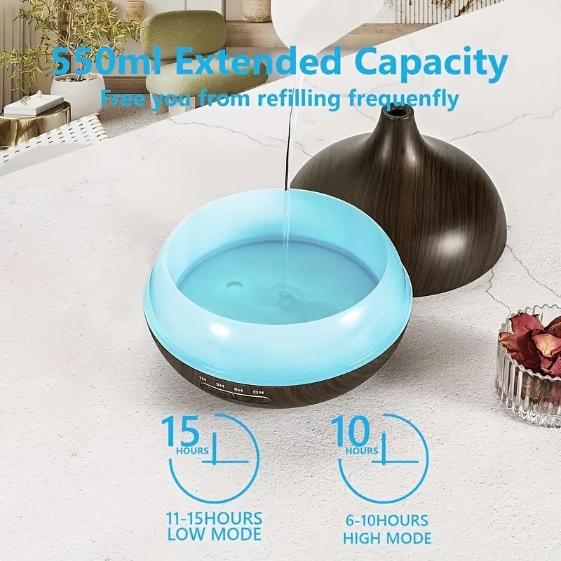 1pc 18.6 Oz Large Capacity Essential Oil Aroma Diffuser Humidifier, Waterless Fragrance Oil Diffuser with Timer, Electric Ultrasonic Anxiety Humidifier, Flower Humidifier & Air Purifier, d is ff user