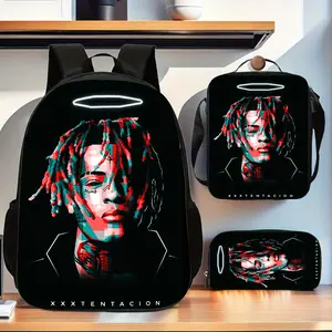 Three-piece backpack and crossbody bag set - official merchandise featuring the iconic logo, large-capacity backpack with laptop compartment, pencil case, and crossbody bag, suitable for teenagers and fans (adjustable shoulder strap, zip closure), unisex.