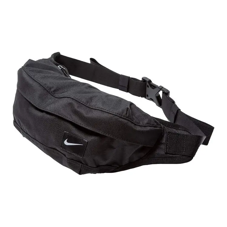Nike Minimalist Logo Crossbody Chest Bag for Men and Women, Black Polyester