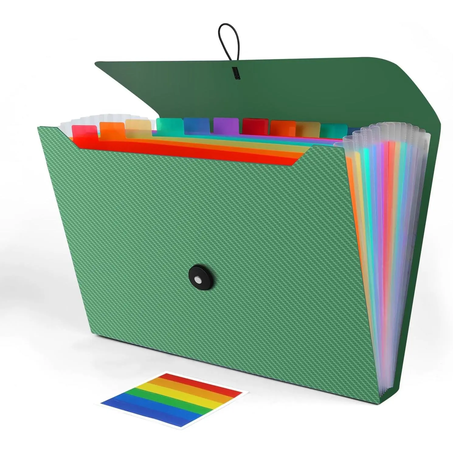 Expanding File Folder, Accordion File Organizer for Sorting Documents and Papers, 13 Pockets File Storage Organizer for , Travel and Office Use (Green)