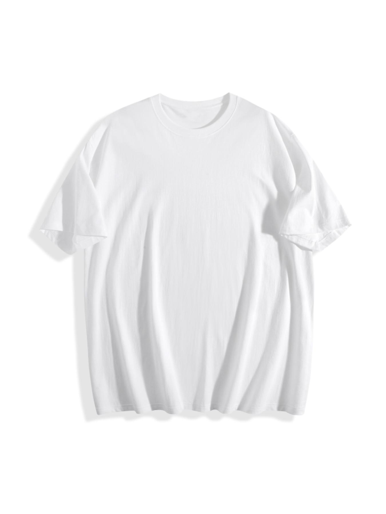180g 100% pure cotton short-sleeve T-shirt for men and women, solid color round-neck T-shirt, base shirt