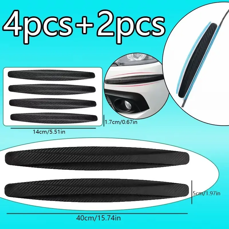 Car Bumper Protector Set, 6 Pieces (40cm/15.74in + 14cm/5.51in), Universal Fit for All Vehicles, Protects Various Surfaces, Practical External Guard