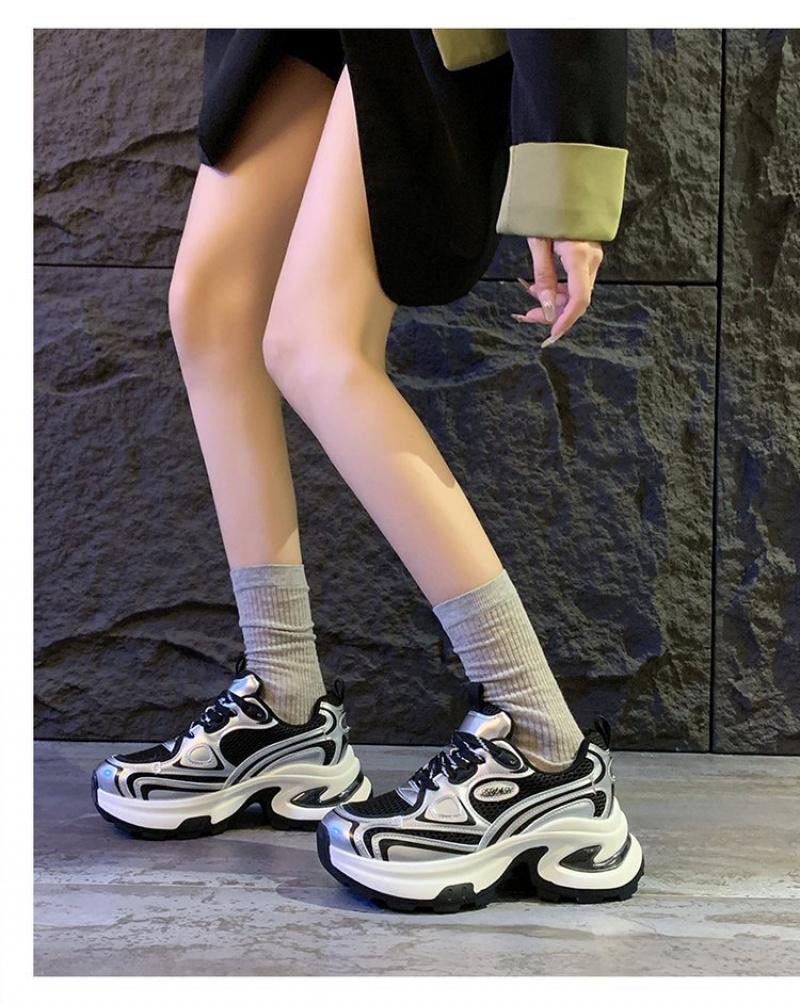 2026 versatile silver dad sneakers for women, new autumn model, added to the versatile sports shoe category, height-increasing casual shoes for students, unisex
