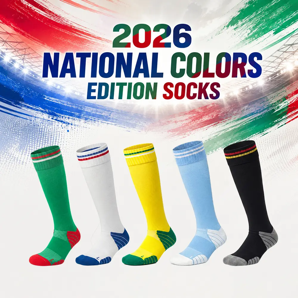 2026 National Colors Edition Soccer Socks - Men's & Women's Over-the-Calf Athletic Team Fan Souvenir - Cushioned Performance Sports Gear Gift Set (1/3 Pack)