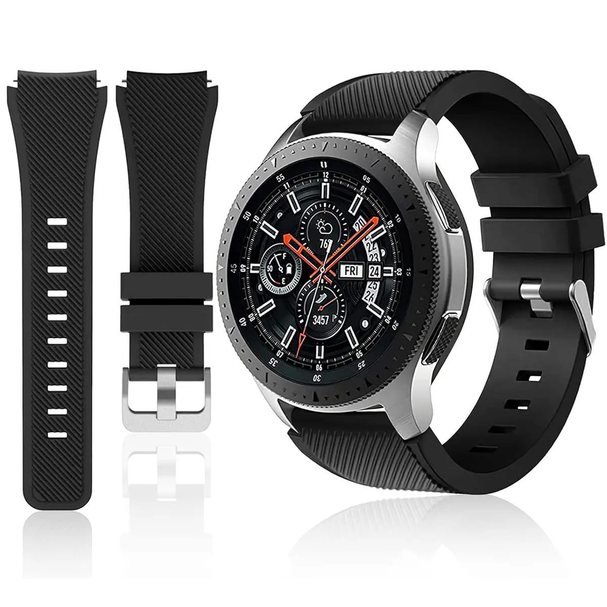 Soft Silicone Band for 22mm Smart Watch Galaxy Watch 3 45mm/Galaxy Watch 46mm, 1 Count Watch Band Replacement for Gear S3 Frontier/Classic (Watch Bands Only)