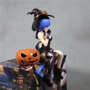 New 18cm Re:Zero Rem Halloween Magic Night Enchantress 18cm Anime Figure Statue Desktop Decoration Gift