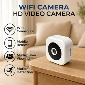 Mini WiFi HD Security Camera, Night Vision Wireless Digital Monitor, Multi-User Real-Time View, Motion Detection, Indoor Home Surveillance