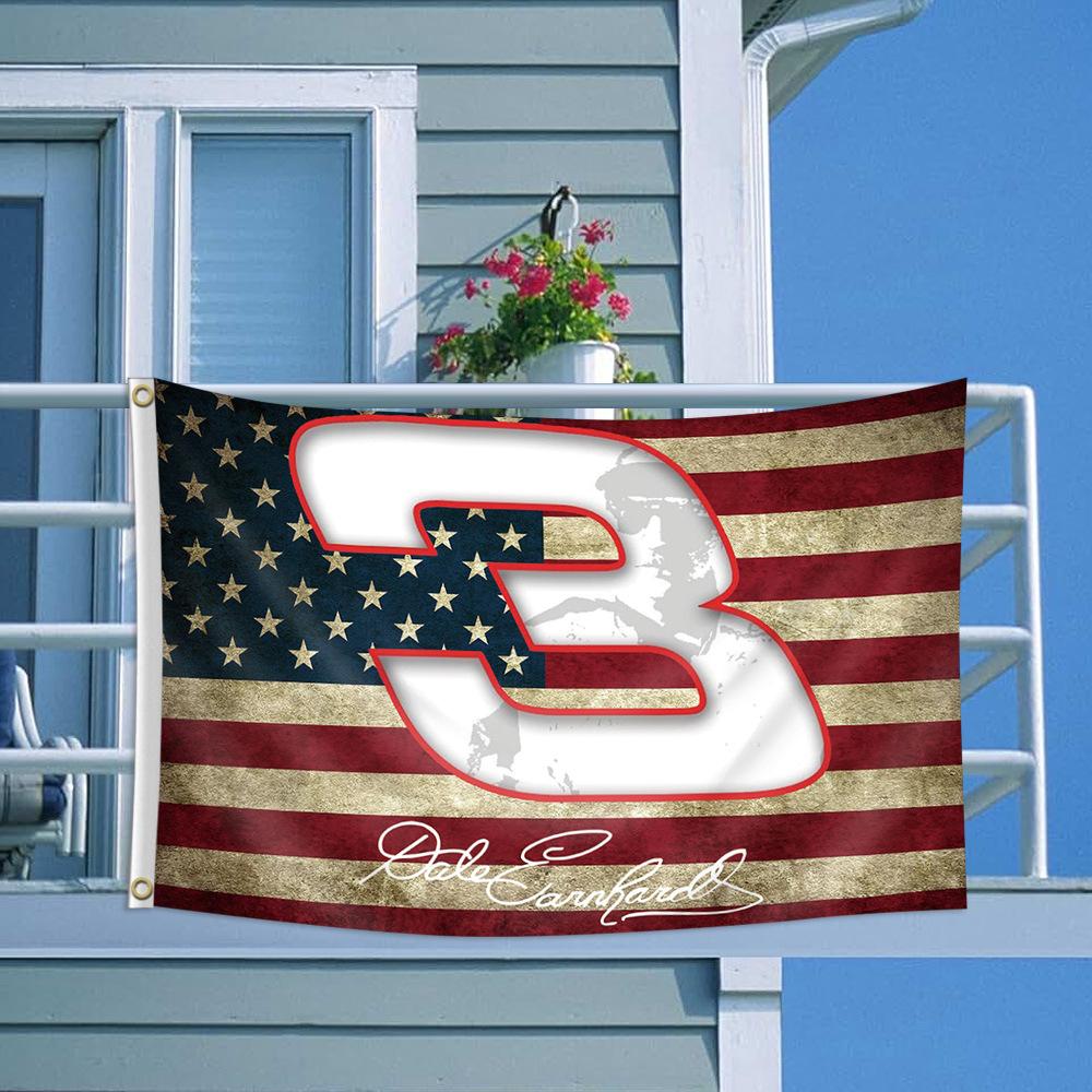 Dale Earnhardt Jr Race Car Champion 3x5 Flag, Outdoor Durable Polyester American Flag with Bold Design, Patriotic Home Decor for Bedroom & Living Room, Room Decor Banner