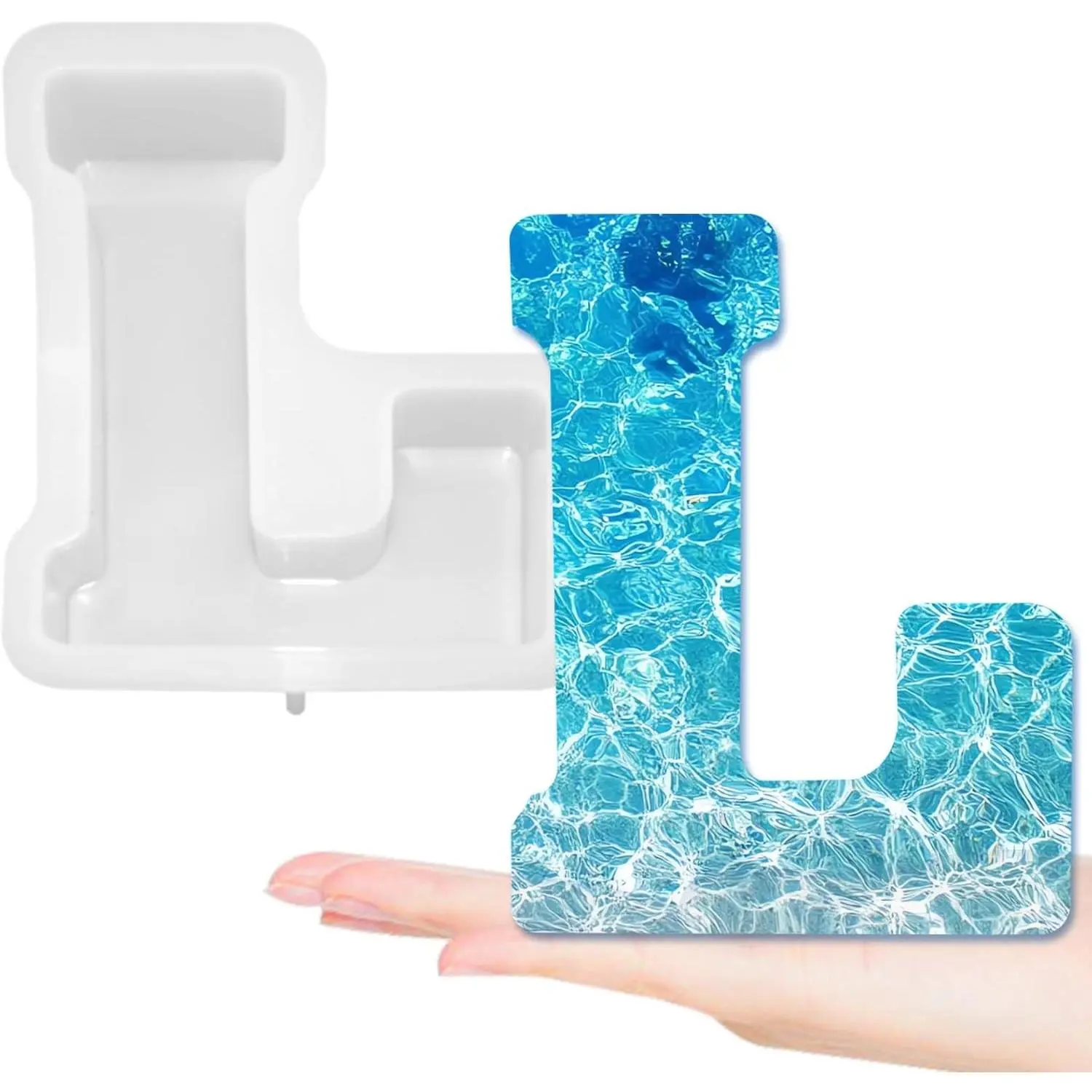 7 Inch Large Letter Molds for Resin, 3D A to Z Capital Alphabet Epoxy Casting Mold, Big L Letter Silicone Candle Mold for Resin Craft Candle Making (Alphabet L)