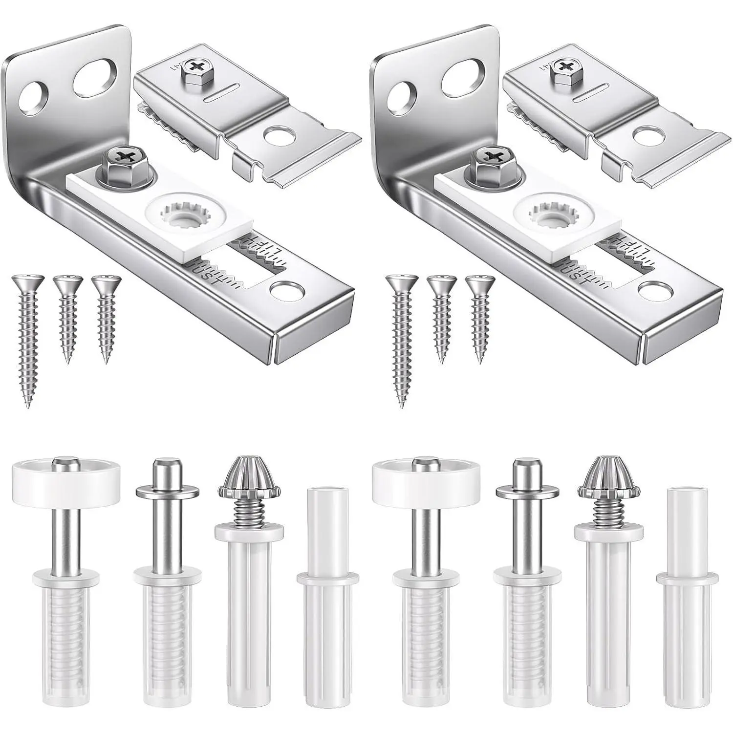 2 Set Bifold Door Hardware Repair Kit, Bi-fold Sliding Closet Door Replacement Parts with Top & Bottom Brackets, Pivots, Guide Wheels for Folding Pocket & Accordion Doors