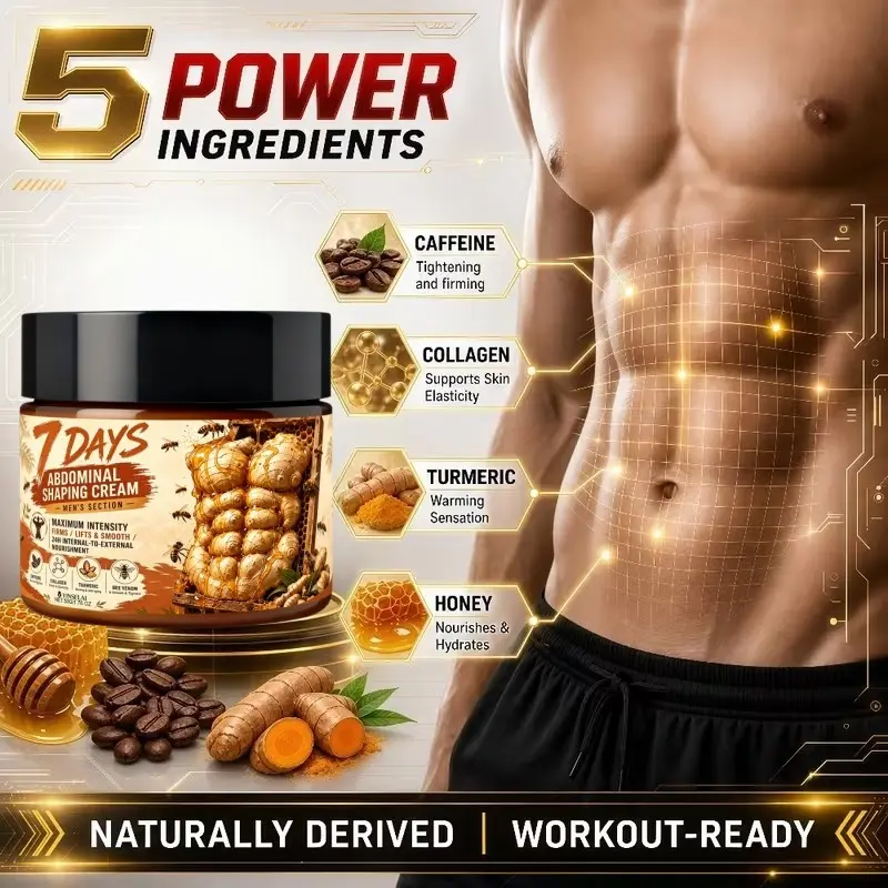 Lifting & Smoothing Body Cream for Men, Abdominal Firming Treatment, Tighten Loose Skin, Reduce Crepey Look in 7 Days