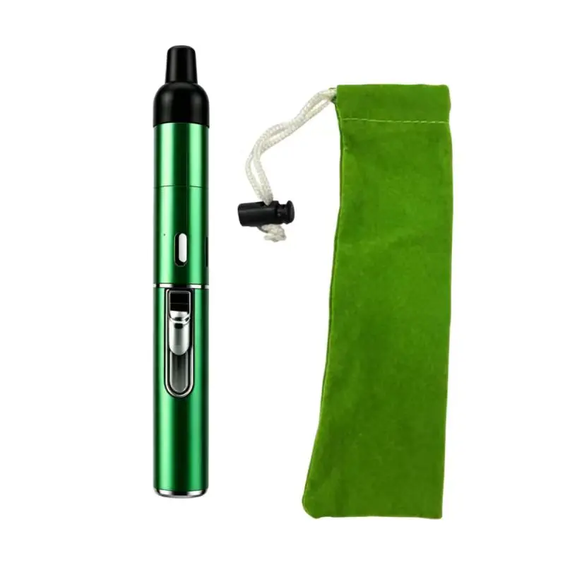 (No gas) Bright Green Refillable Gas Windproof Lighter | Slim Pen-Shape Outdoor Fire Starter with Matching Storage Pouch