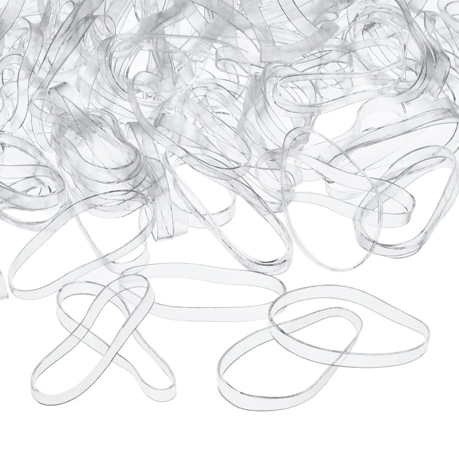 500 Pcs Clear Hair Elastic Rubber Bands 1.2 Inches in Diameter & 3 mm in Width Mini Rubber Bands, Easy Glide Hold Styling Small Hair Ties Ponytail Elastics Holders for Braids