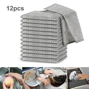 Long-Lasting Stainless Steel Wire Scrubber, Non-Scratch Heavy-Duty Dishwasher-Safe Reusable Metallic Fiber Tool, Kitchen Essential, Mothers Day Gift