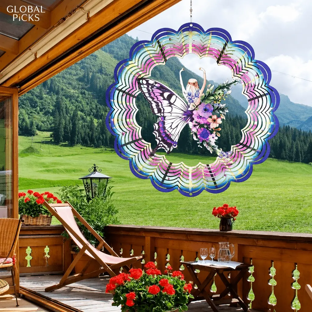 10" Halloween Wind Spinner Outdoor Decor, Stainless Steel Hanging Wind Sculpture for Garden Yard, Spinning Metal Garden Art for Patio Porch Lawn Decoration, Unique Holiday Gift for Women Mom Wife Grandma