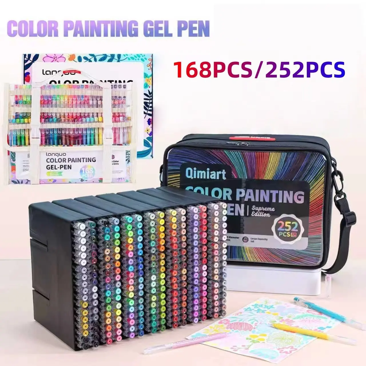 Lunguo 162/234 Colors Painting Gel Pen Set, Professional Color System, 0.6mm Needle Tip, Art Supplies for DIY, Coloring, Scrapbooking