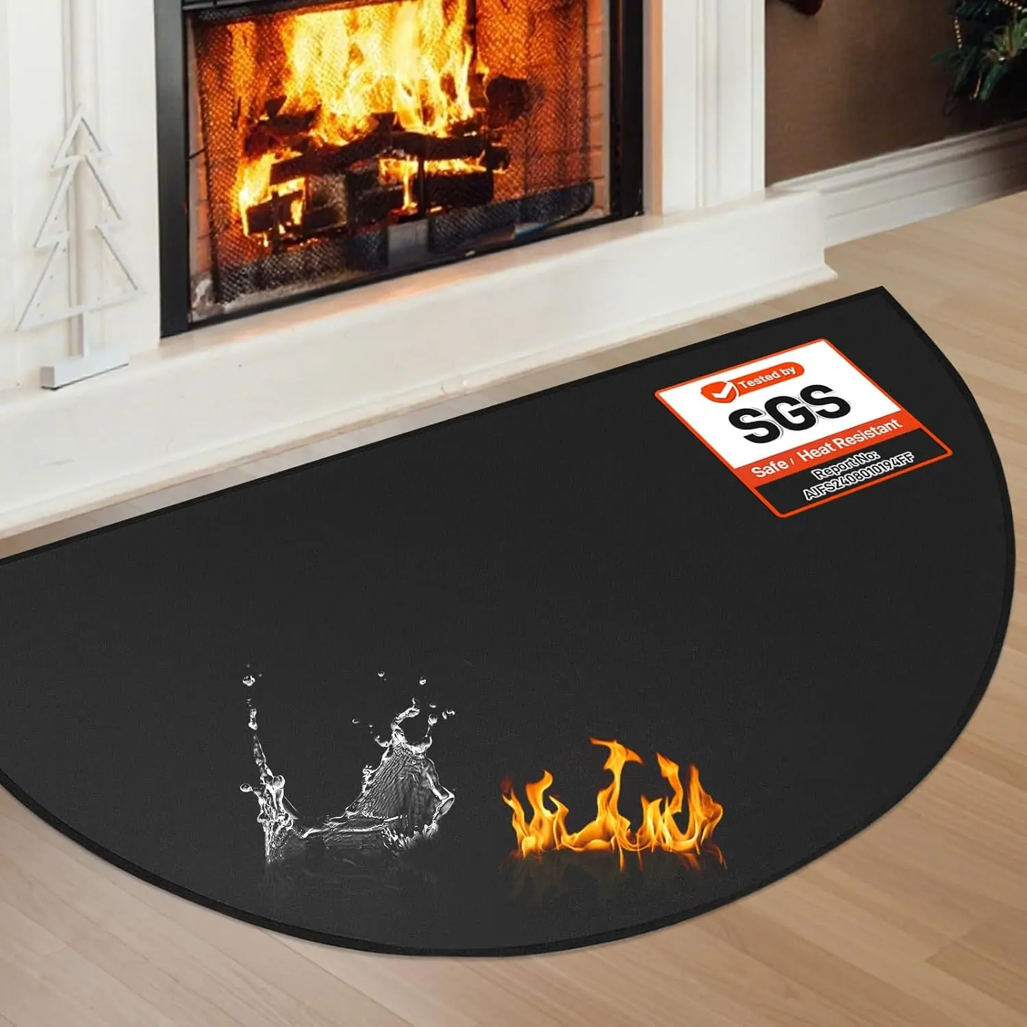 Black Fireproof Fireplace Mat, 2'x3'6''x0.04'' Thin Mat - Floor Pads, Protective Rug, Spark Proof, Ember Safe Hearth Pads for Indoor Outdoor Wood Stove Floor Carpet Protection