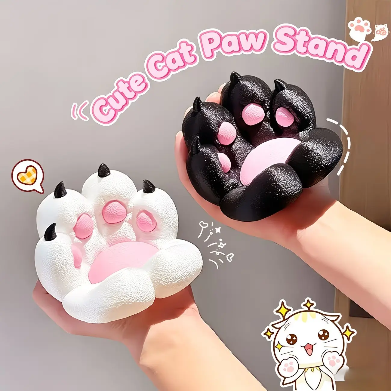 Cute Cat Paw Phone Tablet Stand, Soft Cute Desktop Lazy Holder, Ideal Christmas Halloween Gift For Girls Best Friends
