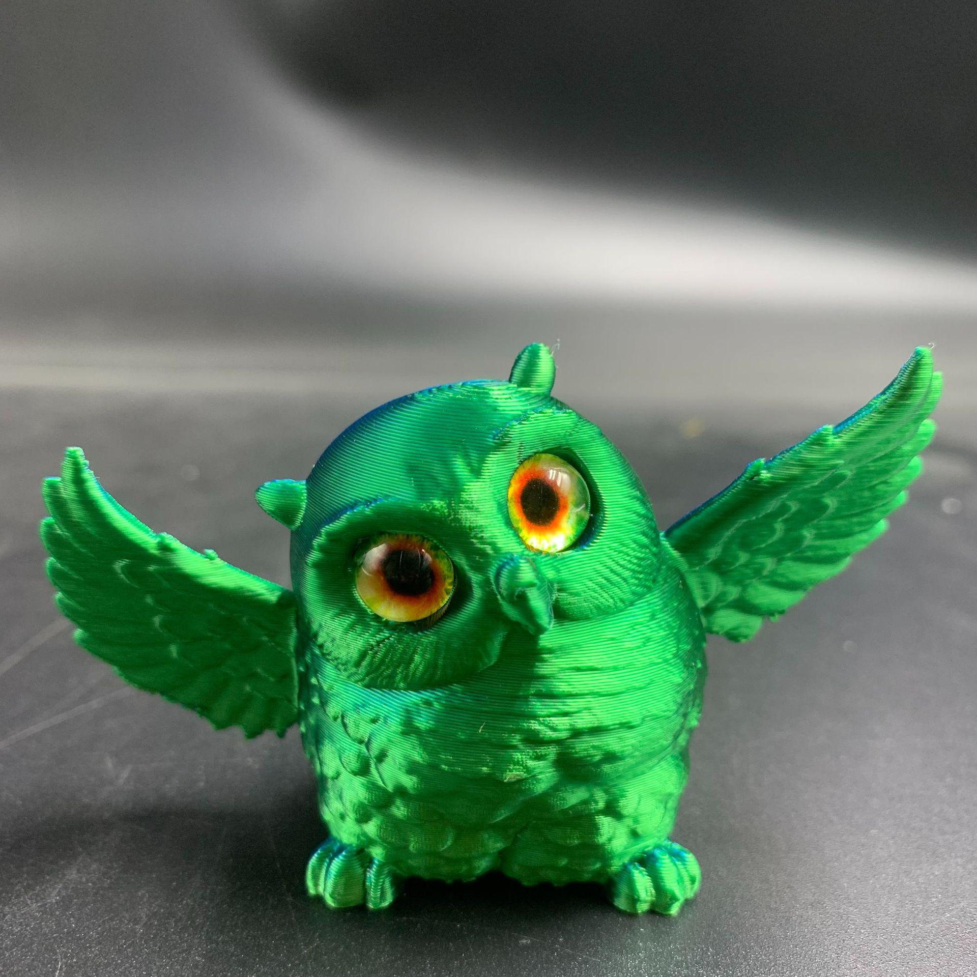 3D Printed New Owl Jointed Action Figure, Realistic Multi-Color Collectible Ornament, Detailed Design for Display & Collection