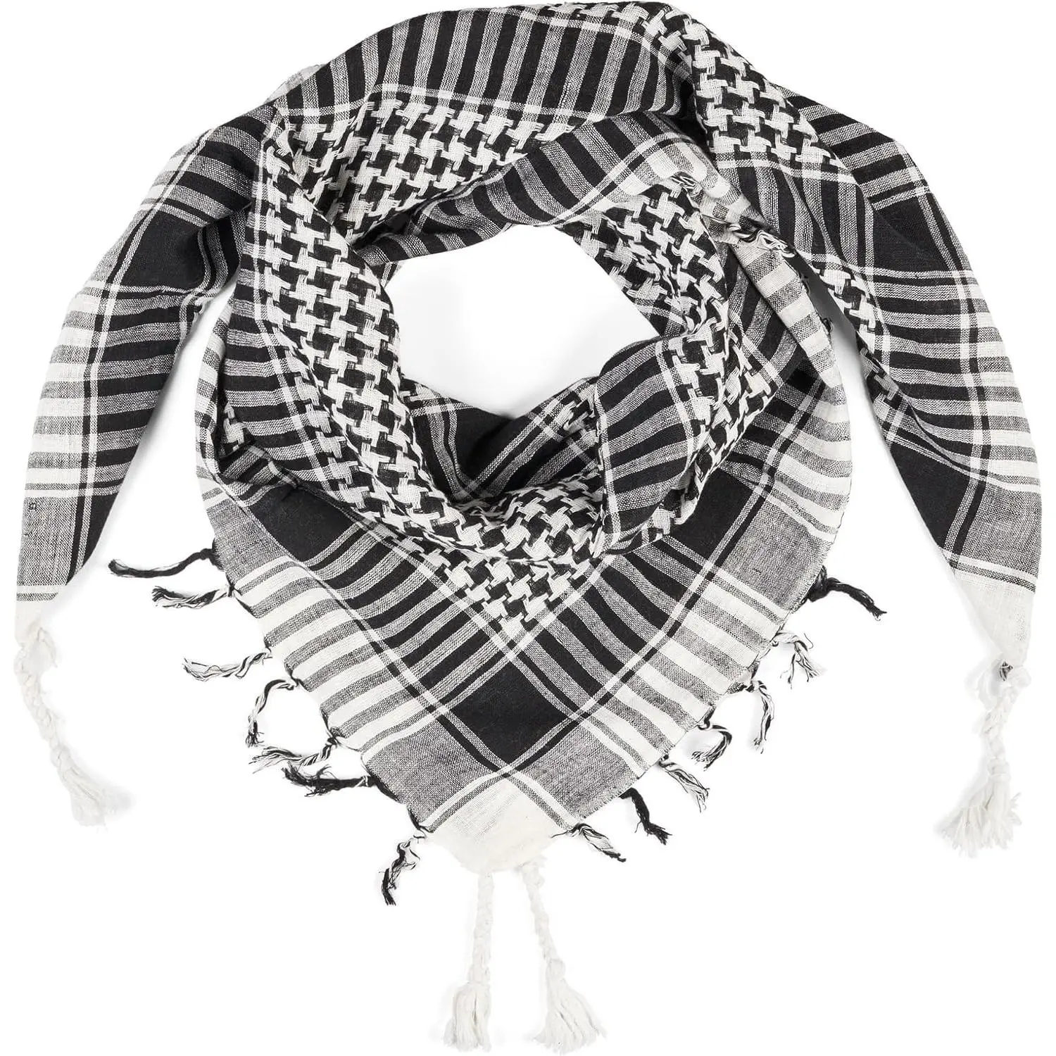 Large Square Cotton Shemagh Keffiyeh Scarf - Stylish Versatile Fashion Scarf for Men Women, Wear as Arabic Head Wrap, Neck Bandana or Face Cover for Winter Summer Outdoor Use(Gift)