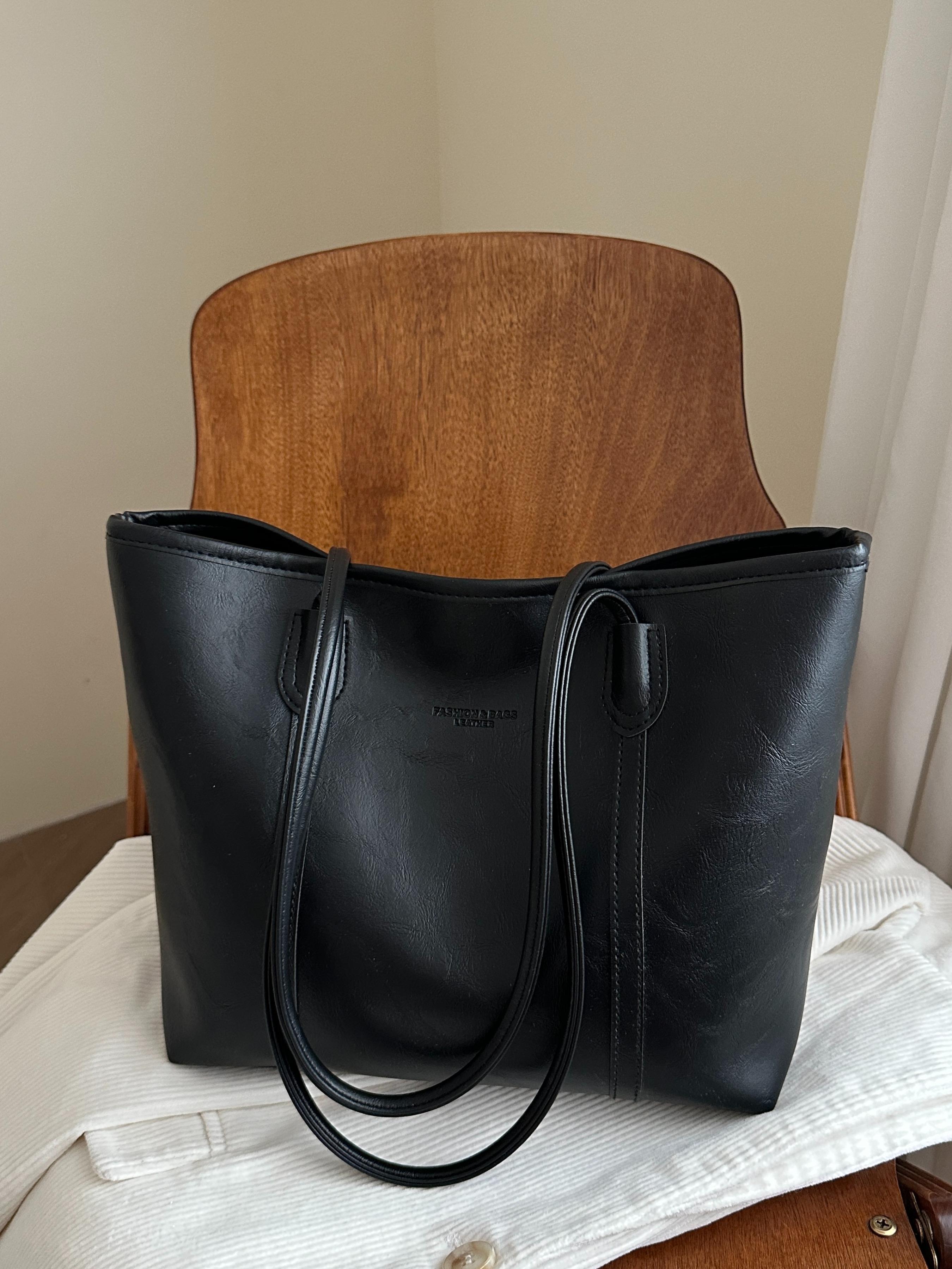 Fashionable Retro Shoulder Bag, Large Capacity Commuter Travel Tote, Pu Tote Satchel, Simple Versatile Design, High-Quality Material