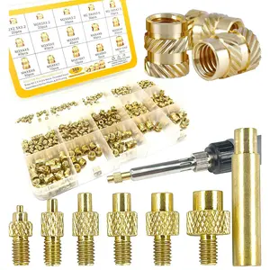 Printing Brass Nuts Threaded Inserts M2 M2.5 M3 M4 M5 M6 Female Thread Metric Knurled Nuts  Kit Brass Heat Set Insert for Plastic and  Components