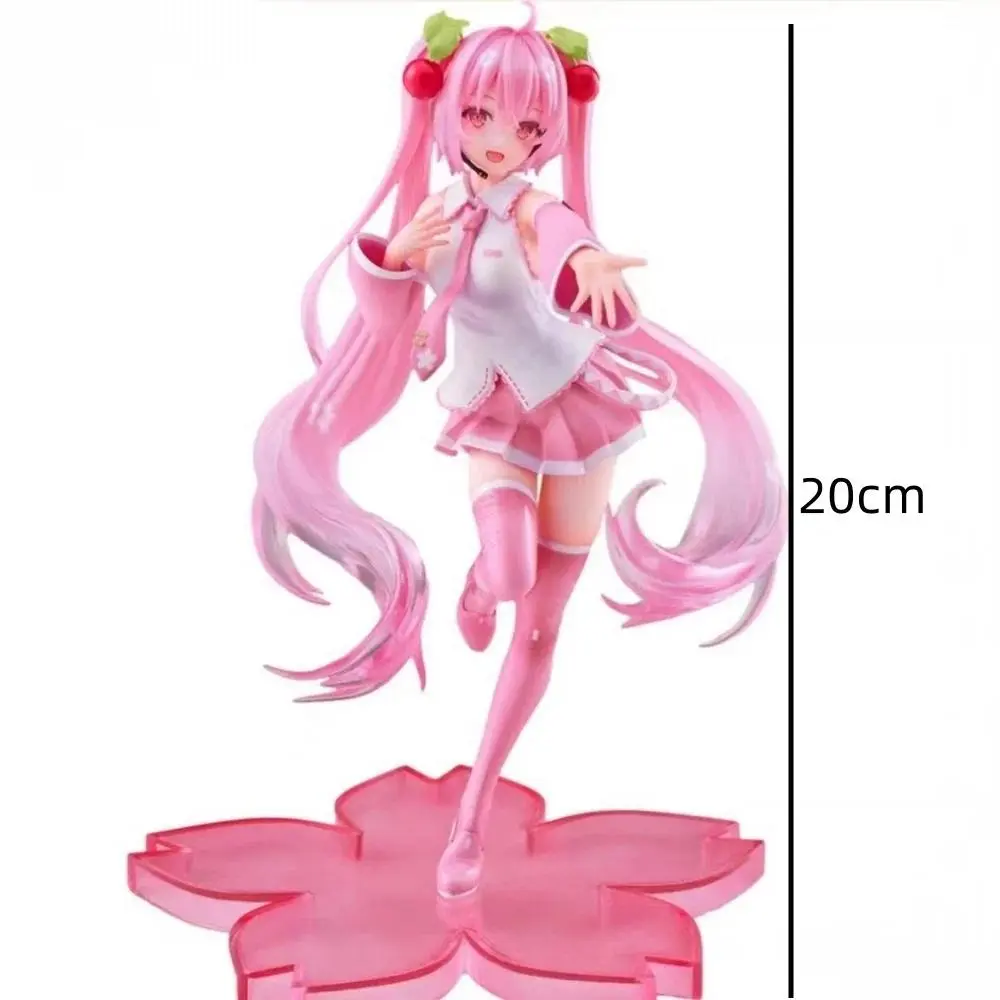 2026 New 20cm Virtual Singer Hatsune Miku Pink Sakura Fairy Tale Wonderland Kawaii Anime Figure, PVC Model Toy Doll Gift for Anime Fans, Anime Figures
