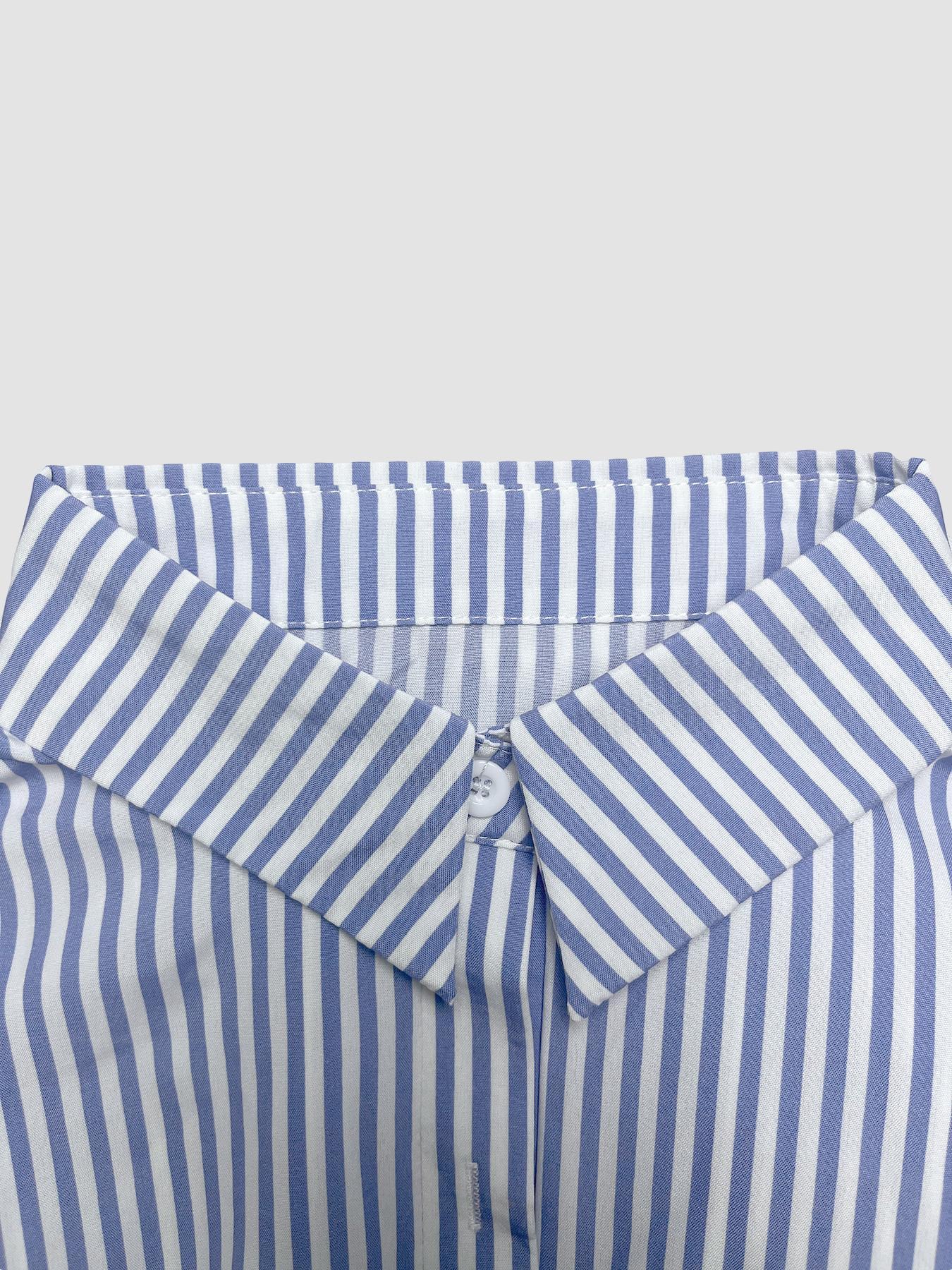 Women's Striped Print Adjustable Belted Button Dress, Elegant Casual Long Dress for Summer, Women's Clothing for Daily Wear, Fit, Womenswear