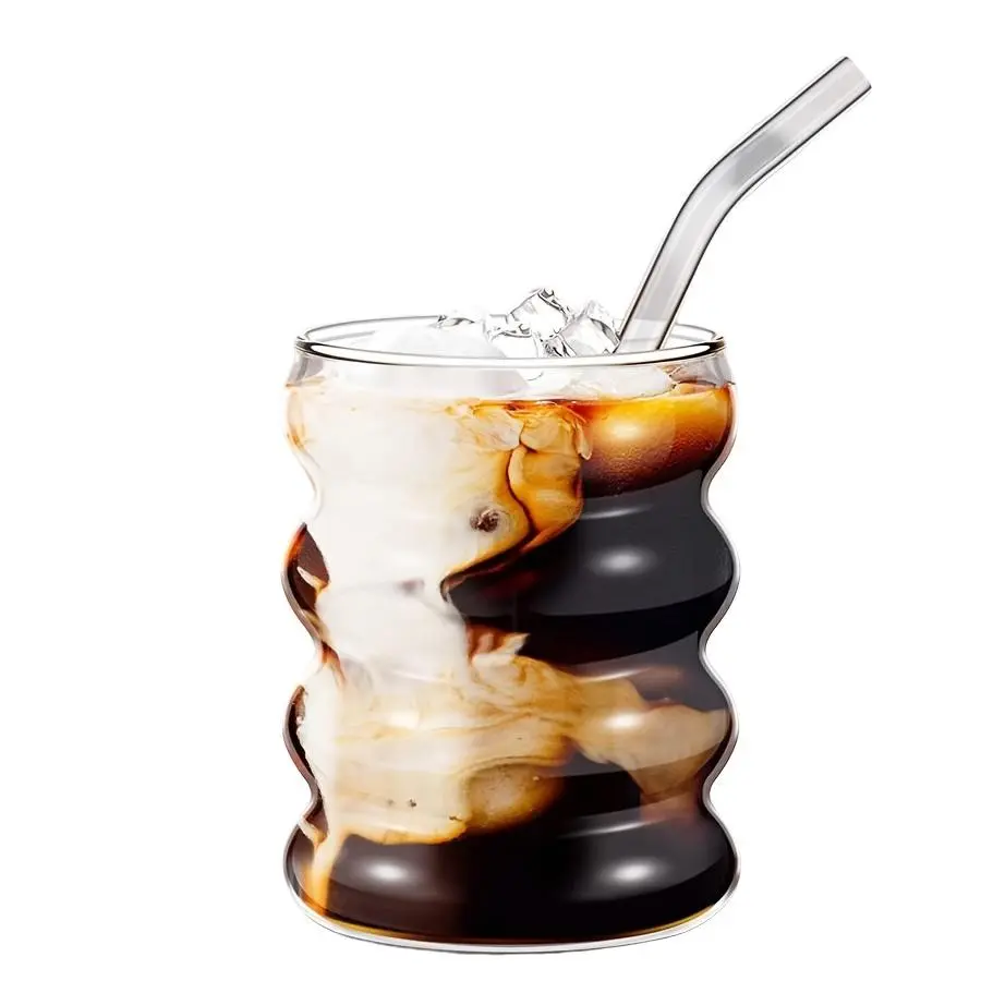 Wavy Glass Cup, Spiral Ripple Glass Mug, Wave Design Drinking Cup, Stackable Wavy Glass, Tiktok Trendy Glass, Aesthetic Twist Glass