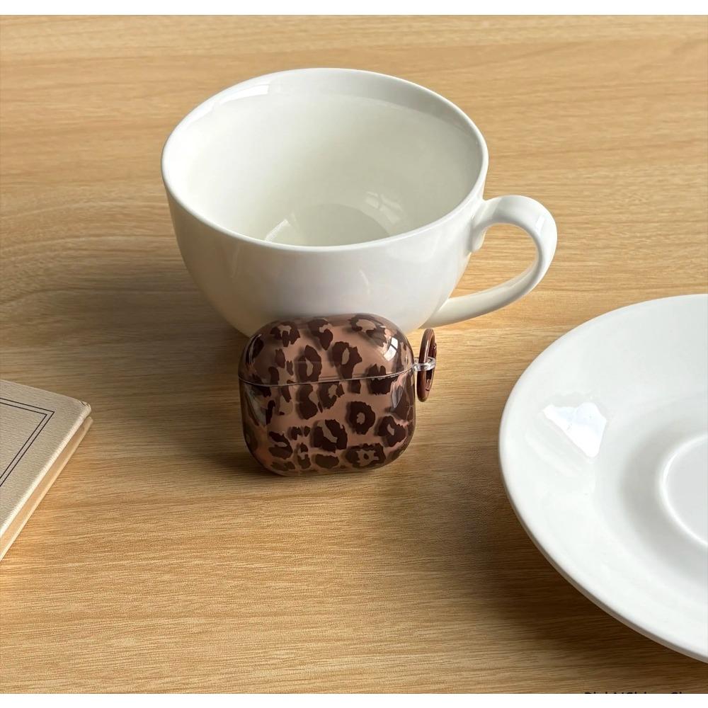 Leopard Print AirPods Case – Transparent Brown Protective Cover, Shockproof, Compatible with AirPods 1/2/3/4/Pro/Pro2