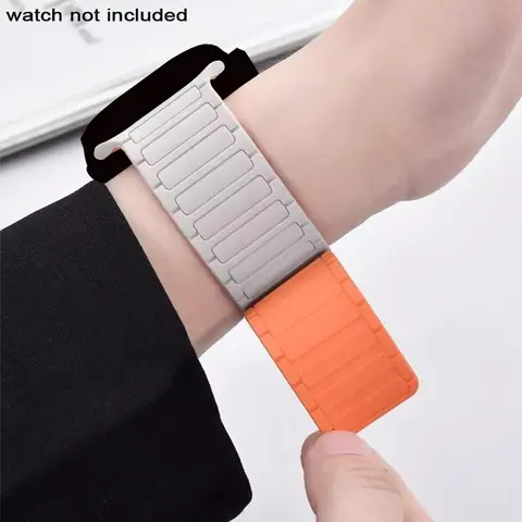 Magnetic Watch Band, Silicone Rubber Band, Smartwatch Strap for Apple Watch Ultra 2 49mm Series 9 8 7 6 SE 2 5 4 3, Smart Watch Accessories, Wearable, Wearable Accessory (Band Only)