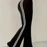 【Black Friday】Women's High-Waist Drapey Bell Bottoms, Tight-Fit Striped Sport Pants, Athleisure Style Bottoms, Yoga Workout Trousers, Flared Yoga Bottoms, Activewear for Yoga