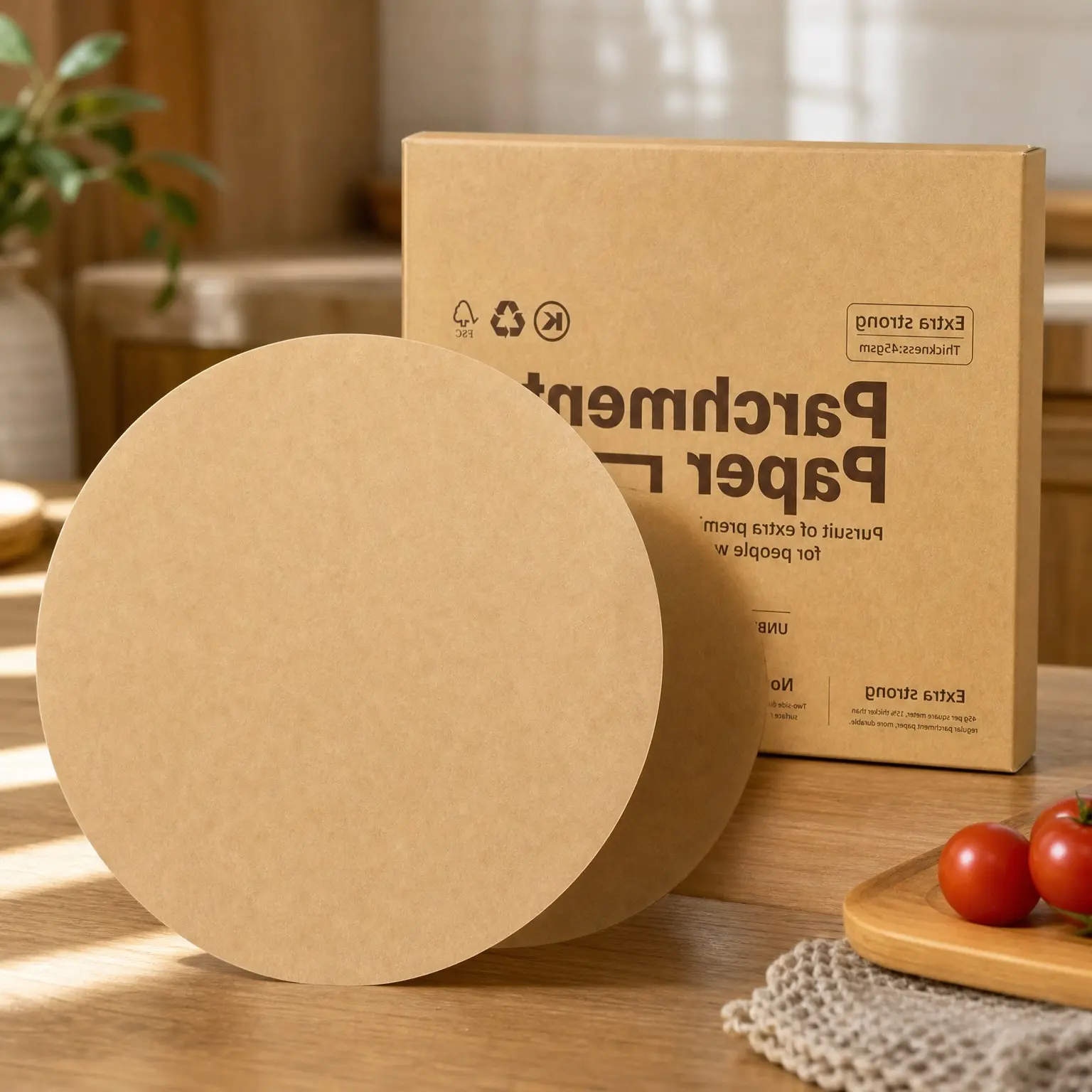 Unbleached Heavy Duty Parchment Paper Rounds, 9 Inch, 200 PcsGift