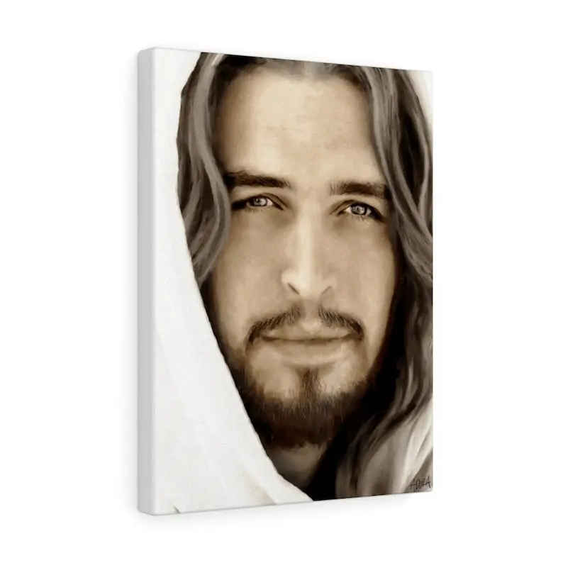 Jesus Christ Portrait Canvas Print, Christian Art, Easter Gift
