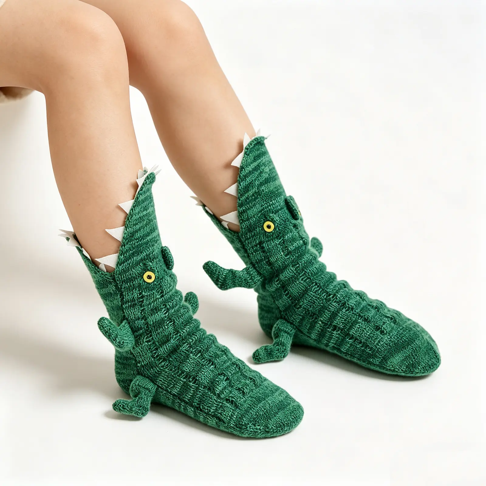 Kids Novelty Shark Crocodile Shape Knit Socks - Winter Home Warm Floor Socks, Halloween Christmas Gifts Creative Home Warm for Girls Boys