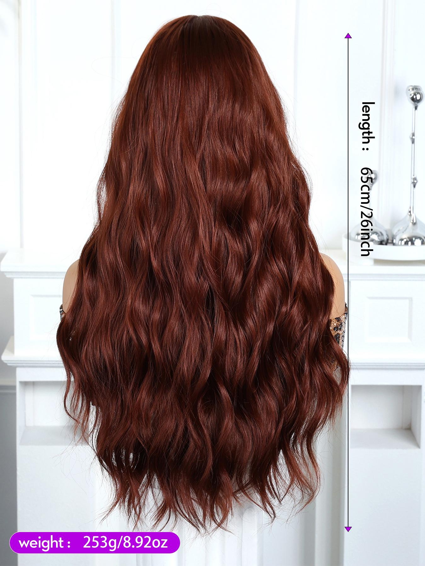 Long Wavy Wig with Bangs, 26 Inch Synthetic Fiber Wig for Women and Girls, Perfect for Daily Wear, Parties, Cosplay and Music Festivals, Curly Wigs