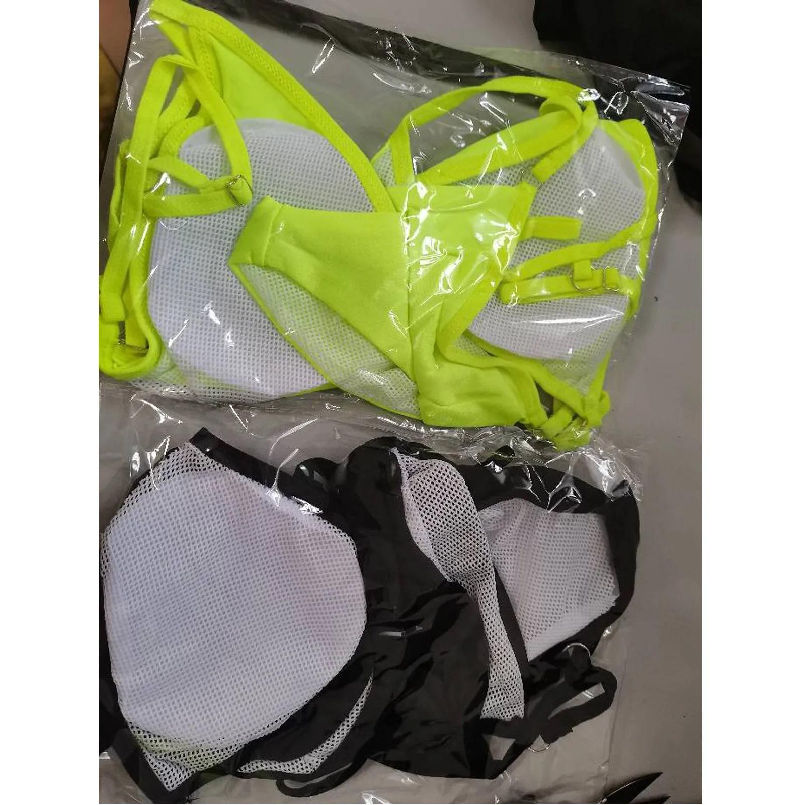 Vacation Woman Girl Solid Color Metal Buckle Sling Backless Split Swimwear Sexy Bikini Set Two Piece Swimsuit Bikinis Swimsuit