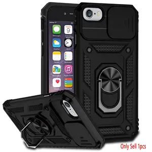 Case for Smartphone iPhone SE 2020/iPhone 6/iPhone 8/iPhone 7, Shockproof Protective Cover, Dust-Proof Anti-Drop, Lens Cap, 360° Rotatable Ring Stand for iPhone SE 2020/iPhone 6/iPhone 8/iPhone 7 Case, Accessories