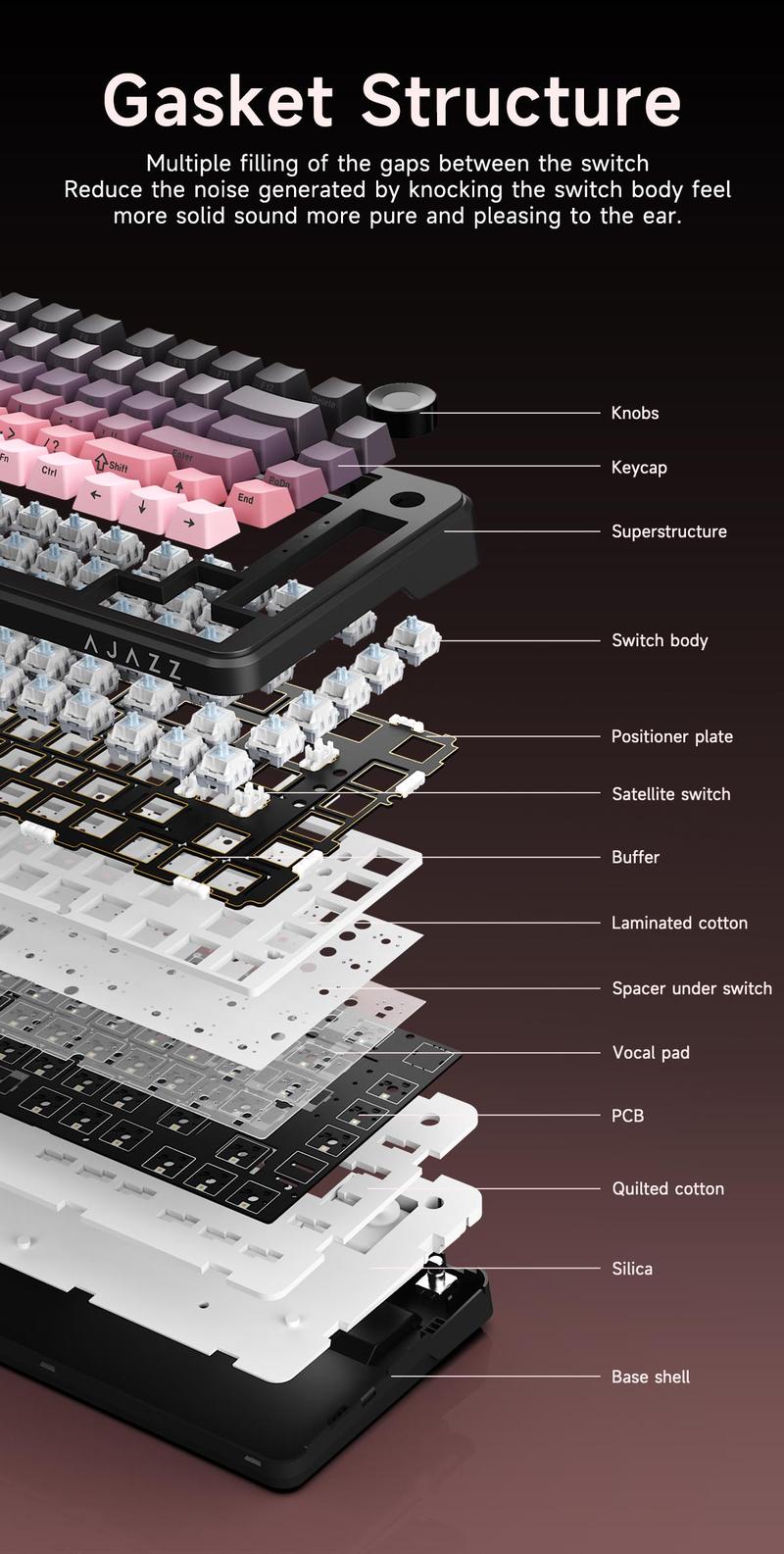 AJAZZ AK820MAX PLUS Daydream switch wireless mechanical keyboard Bluetooth three-mode long battery life gaming office gaming 8000mah