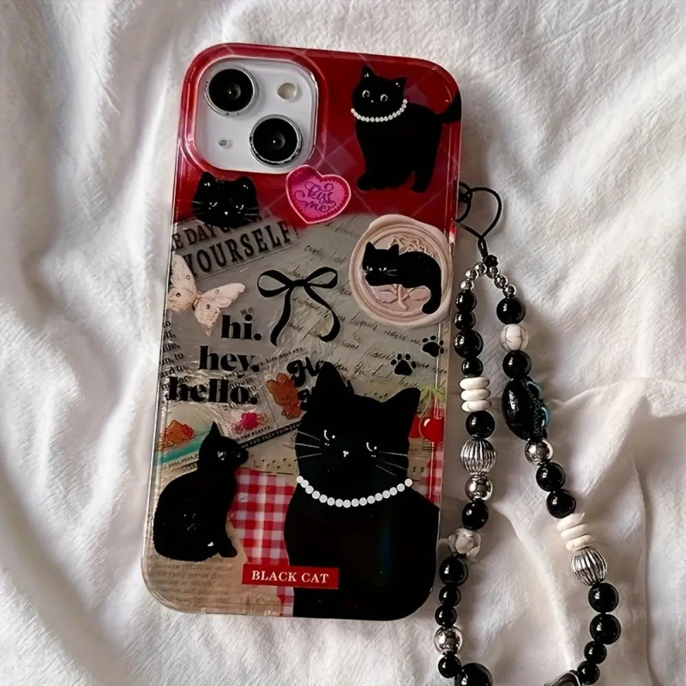Phone Case - 1pc of Sweet And Spicy Cat-Themed Full Coverage Shockproof Soft Case Suitable for Apple Iphone 17/16/XR/11/12/13/14/15 Plus Pro Max/Plus And Other Models. Durable, Stain-Resistant, And Fingerprint-Proof, It Makes a Perfect Birthday Gift