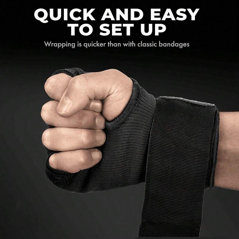 Boxing Hand Wraps, 1 Pair Long Wrist Straps, Elasticated Padded Fist Under Mitts Protection, Muay Thai MMA Kickboxing Martial Arts Punching Training Bandages