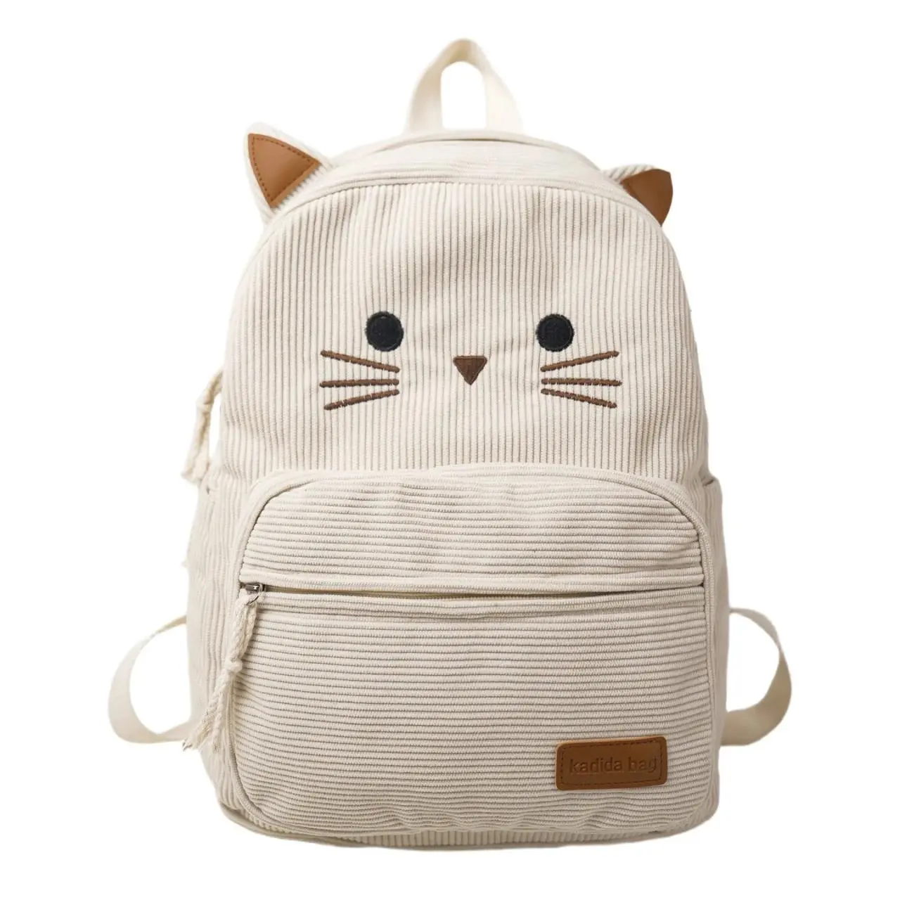 Women's Retro Unisex Large Capacity Backpack, High-Quality Soft Fabric Cartoon Cat Pattern Shoulder Bag, Leakproof Functional Handbag