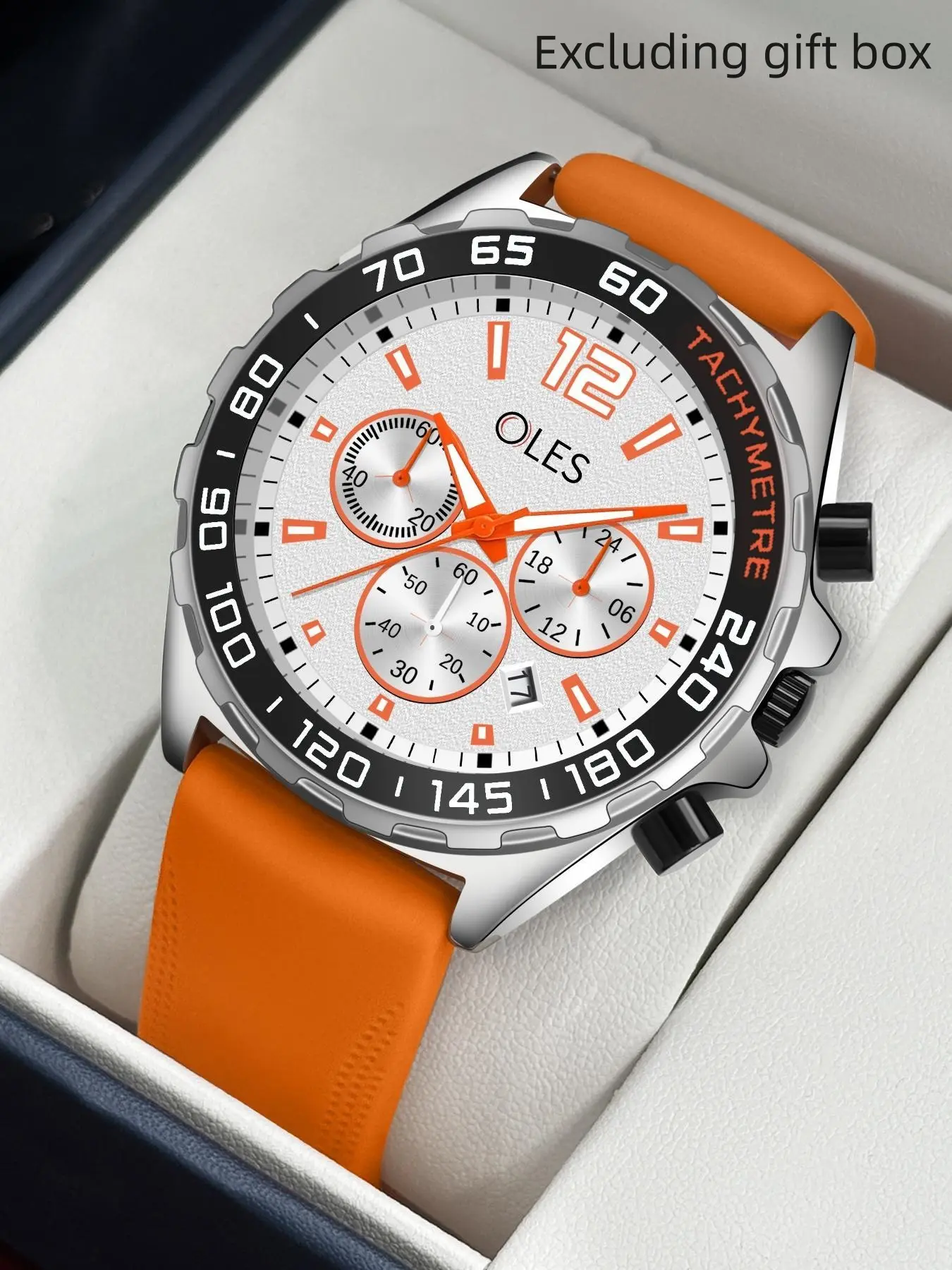 OLES brand men's watch, Modern Wristwatch, Modern Watches, multifunctional timing watch, Quartz Analog Watch, stainless steel silicone men's quartz watch with waterproof night light calendar, accessories and gifts